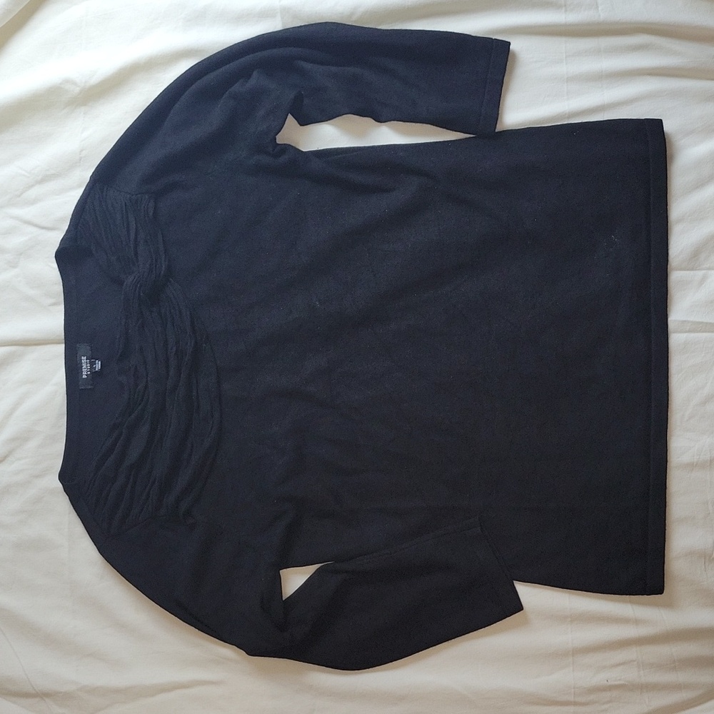 Premise Studio 3/4 Sleeve Drape Neck Sweater